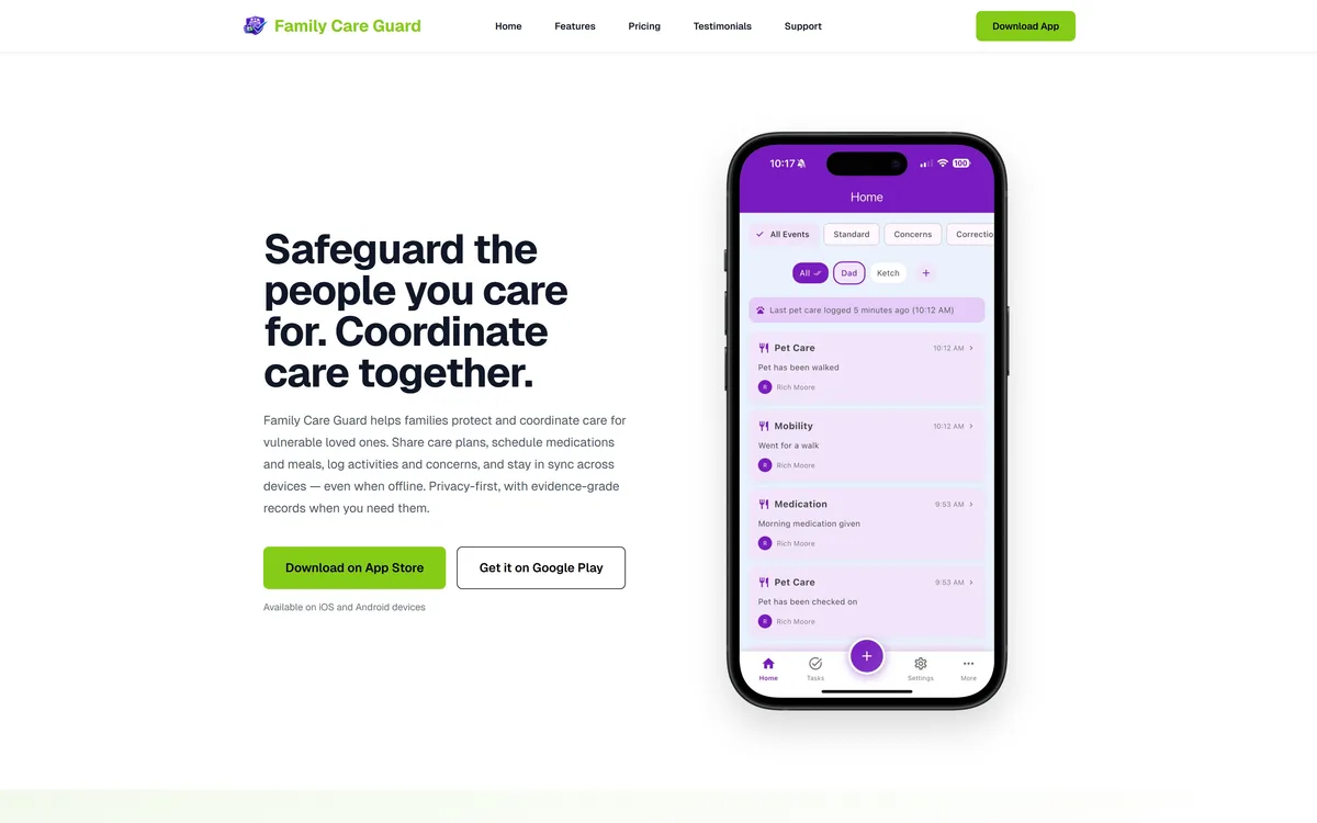Family Care Guard application