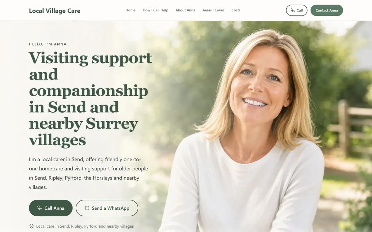 Local Village Care website