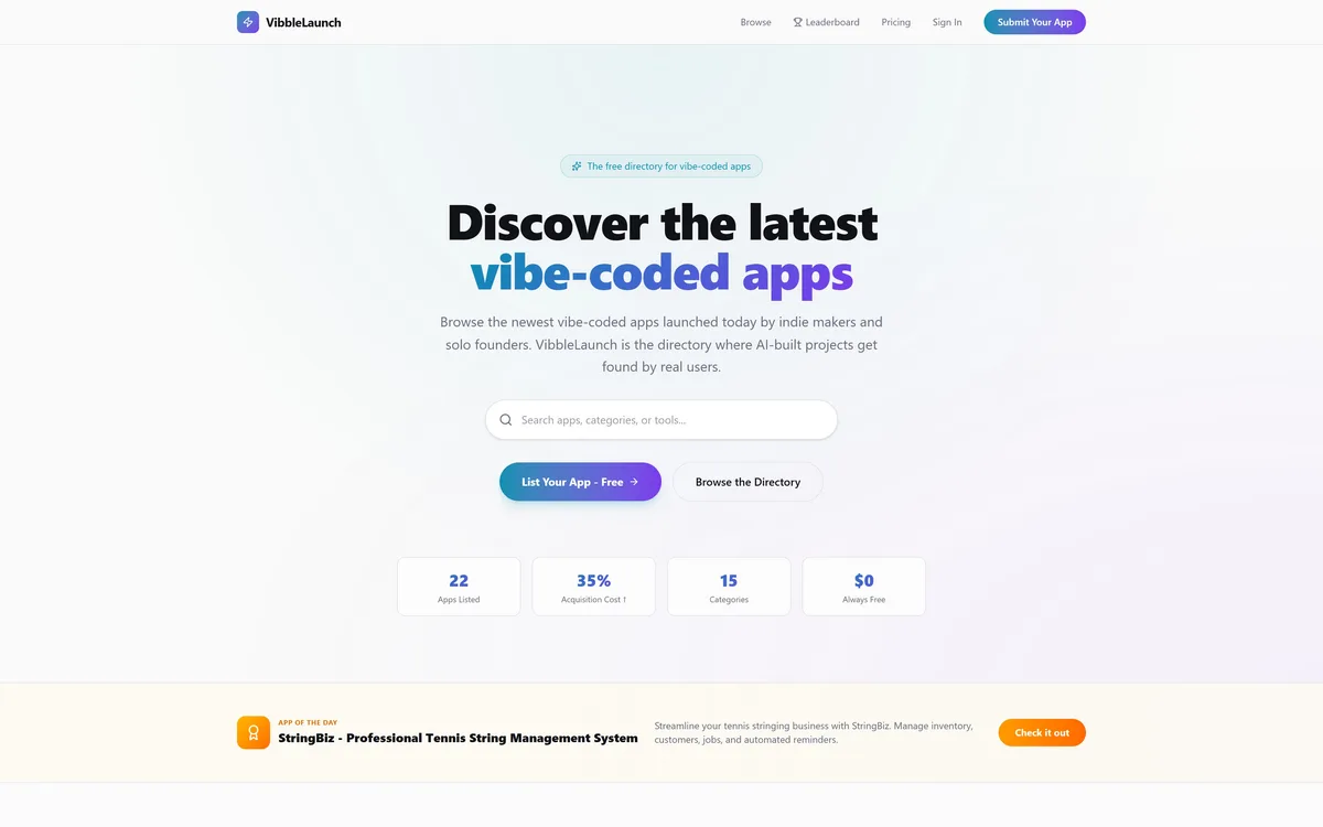 Vibble Launch website